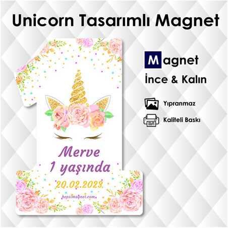 1 Şekilli Unicorn Doğum Günü Süsleri