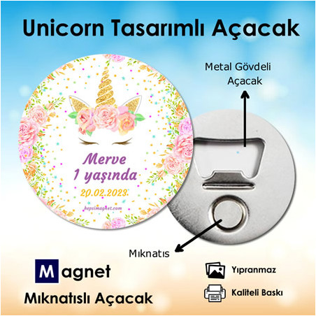 Unicorn Konsept Doğum Günü Açacak Magnet Unicorn Konsept Doğum Günü Açacak Magnet