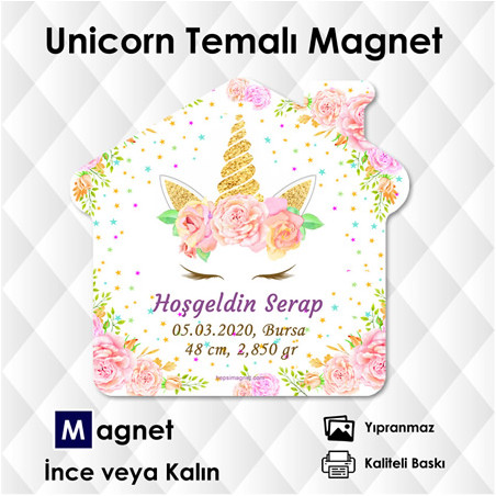 Ev Şeklinde Unicorn Konsepti Magnet