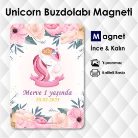 Unicorn Parti Süsleri Hoşgeldin Bebeğim Doğum Günü Magnetleri