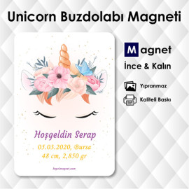 Unicorn Doğum Günü Hediyelikleri Hoşgeldin Bebeğim Magnetleri