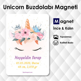 Unicorn Doğum Günü Hediyelikleri Hoşgeldin Bebeğim Magnetleri