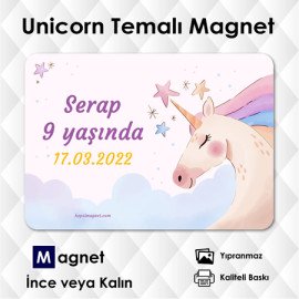 Doğum Günü Konsepti Unicorn Magneti
