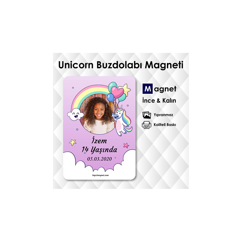 Doğum Günü Unicorn Magneti