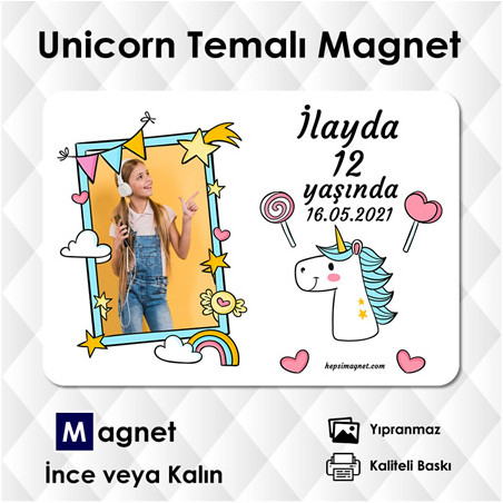 Unicorn Resimli Magnet