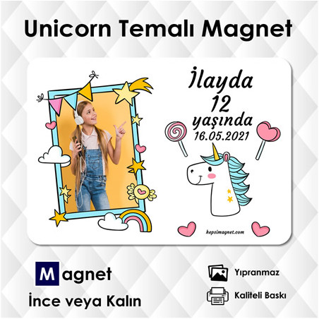Unicorn Resimli Magnet