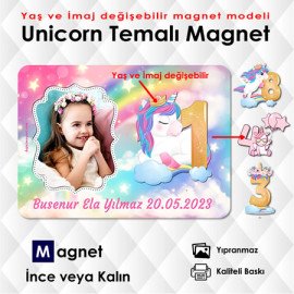 Yaş ve İmaj Değişebilir Unıcorn Magnet Modeli