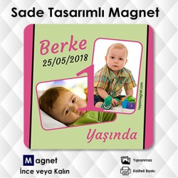 Bebekler İçin 1 Yaş ve Üstü Doğum Günü Magneti