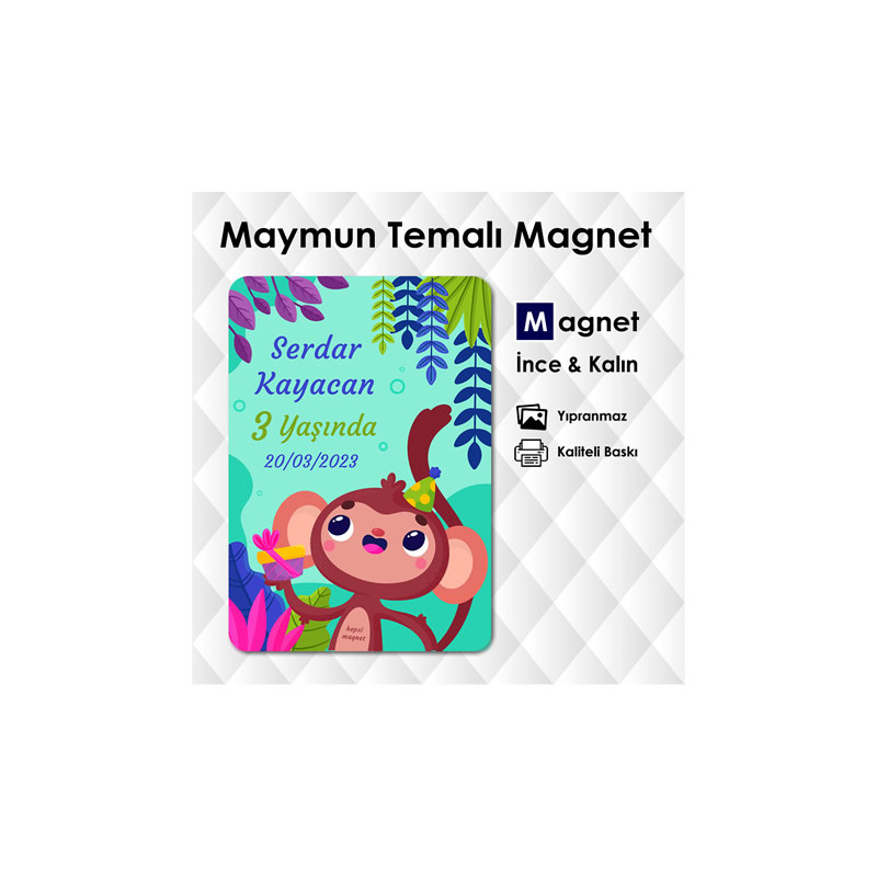 Maymun Temalı Safari Magnet