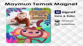 Sevimli Maymun Temalı Safarili Magnet