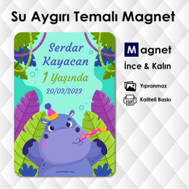 Su Aygırı Temalı Doğum Günü Süsleri Safari Magneti