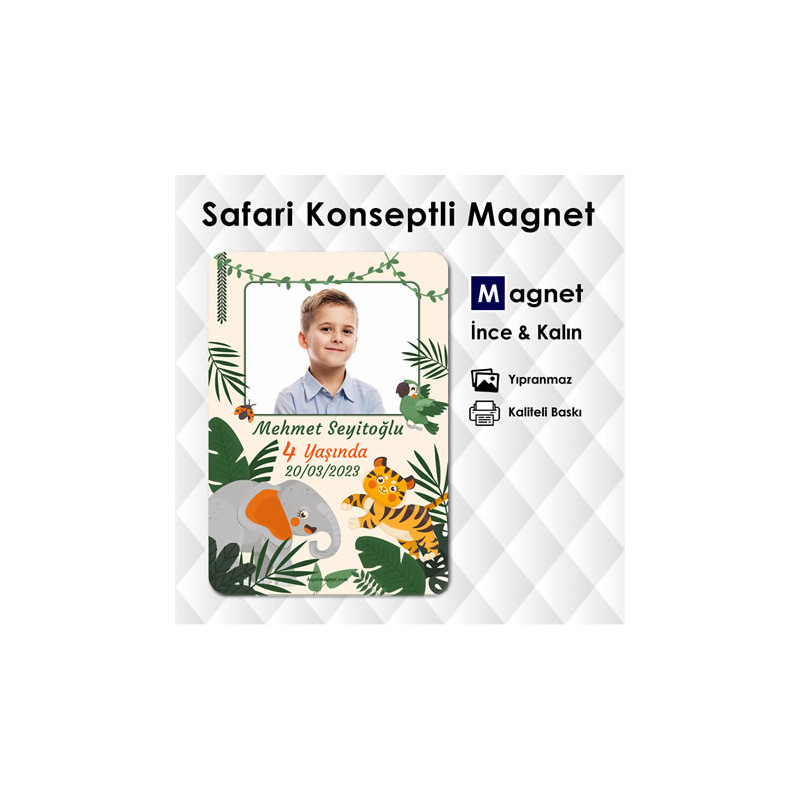 Safari Temalı Doğum Günü Magnet