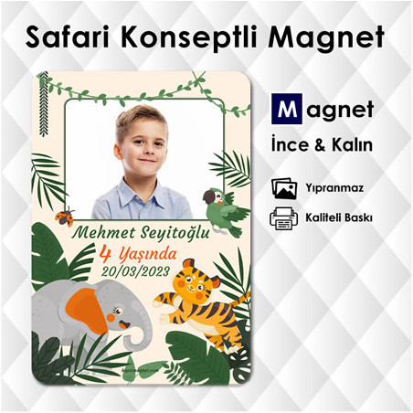 Safari Temalı Doğum Günü Magnet