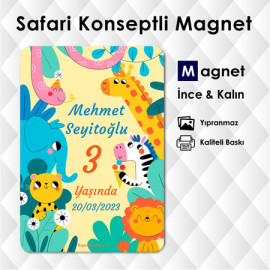 Safari Doğum Günü Parti Seti Magnet