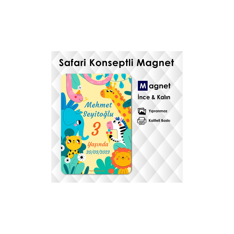 Safari Doğum Günü Parti Seti Magnet