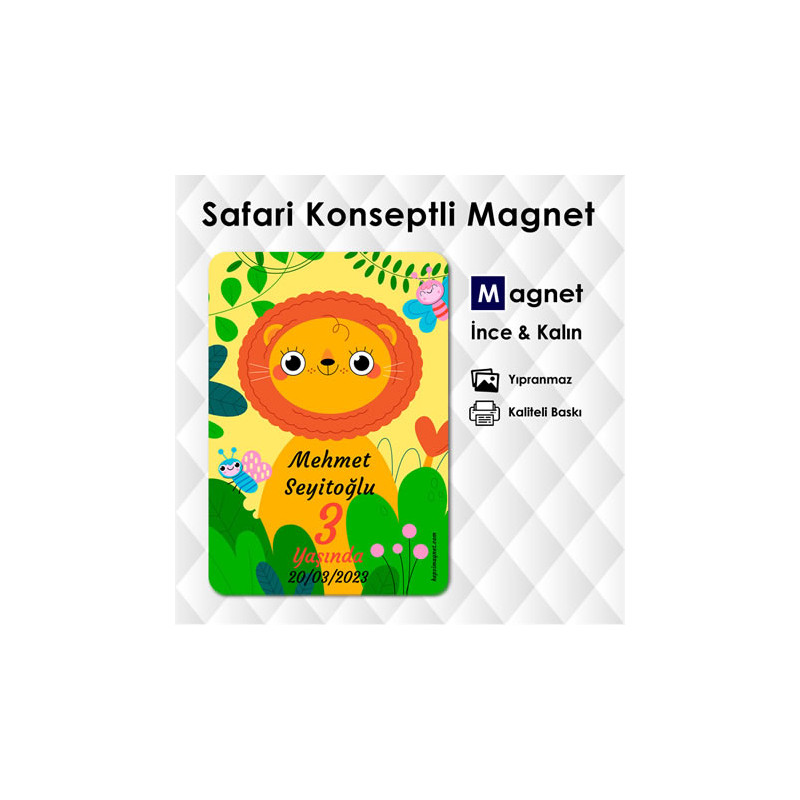 Aslan Temalı Safari Magneti