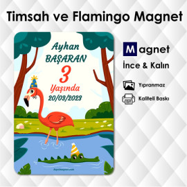 Timsah Ve Flamingo Safari Magneti