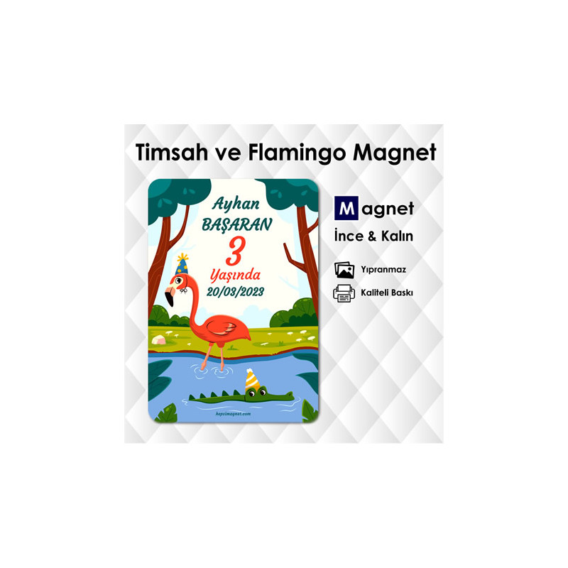 Timsah Ve Flamingo Safari Magneti