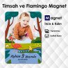 Timsah Ve Flamingo Temalı Resimli Safari Magnet