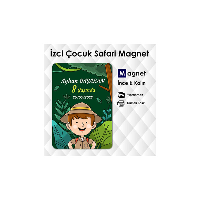 İzci Çocuk Temalı Safarili Magnet