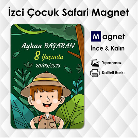 İzci Çocuk Temalı Safarili Magnet