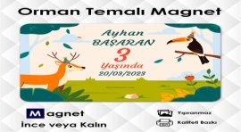 Geyik ve Tukan Kuşu Orman Temalı Magnet