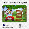 Safari Temalı 1 Yaş Doğum Günü Magneti