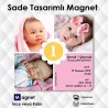 Papatya Kız Bebek Doğum Günü Magnetli Davetiye