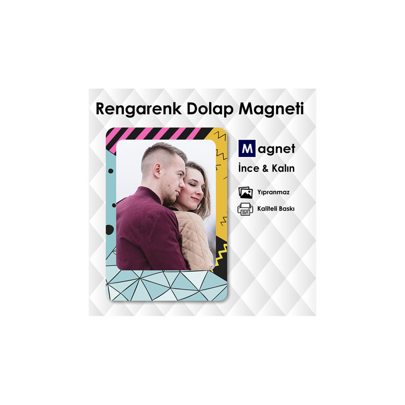 Renkli Buzdolabı Fotoğraf Magnet