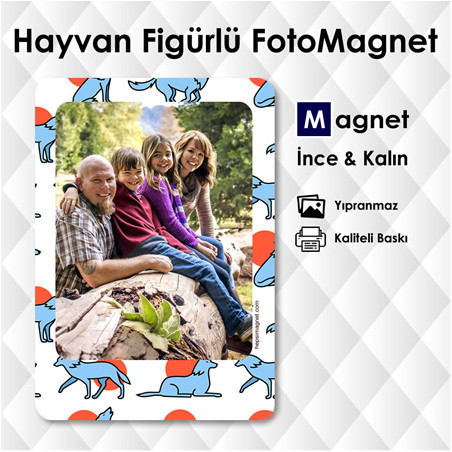 Hayvan Desenli Dolap Resimli Magnet