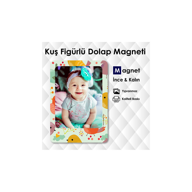 Kuş Figürlü Resimli Magnet Sipariş