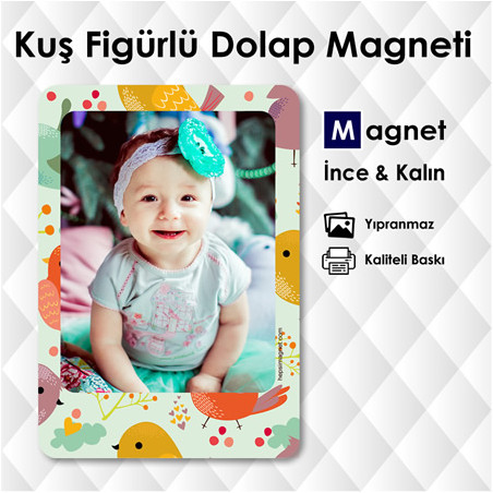 Kuş Figürlü Resimli Magnet Sipariş