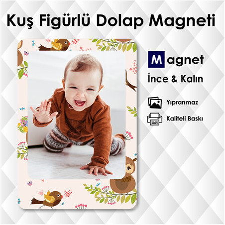 Kuş Tasarımlı Fotoğraf Magnet Baskı