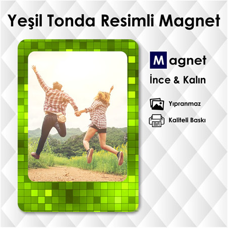 Yeşil Tonda Resimli Mıknatıslı Süsler Yeşil Tonda Resimli Mıknatıslı Süsler