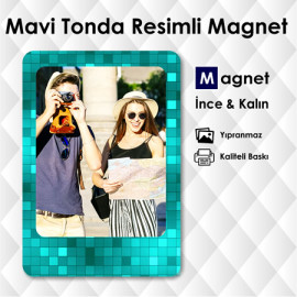 Mavi Tonda Dolap Süsü Resimli Magnet Sitesi