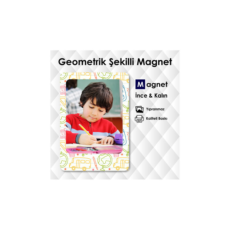 Geometrik Şekilli Buzdolabı Resimli Magnet