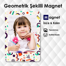 Geometrik Desenli Fotoğraf Magnet