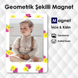 Geometrik Tasarımlı Fotoğraflı Magnet