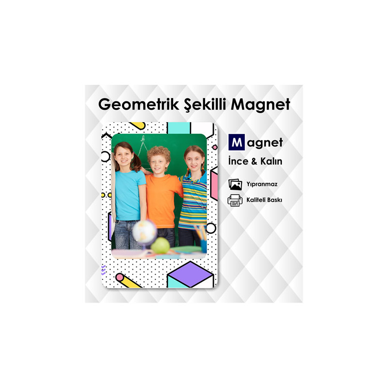 Geometrik Tasarımlı Resimli Magnet