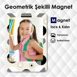 Geometrik Tasarımlı Buzdolabı Magnet Fotoğraf