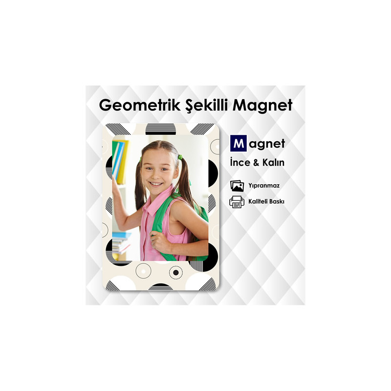 Geometrik Tasarımlı Buzdolabı Magnet Fotoğraf