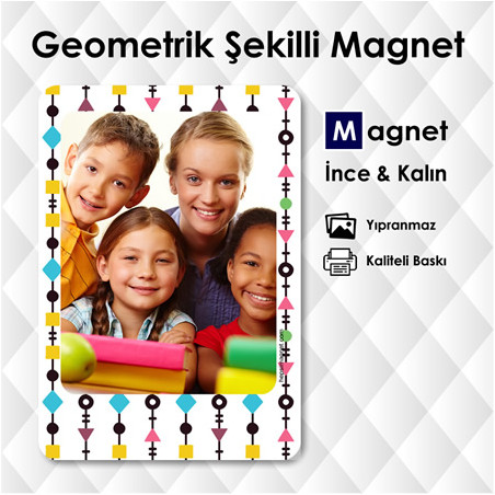 Geometrik Tasarımlı Buzdolabı Süsü Resimli Magnet