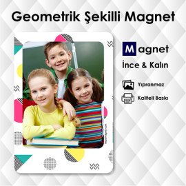 Geometrik Desenli Çerçeveli Resimli Magnet