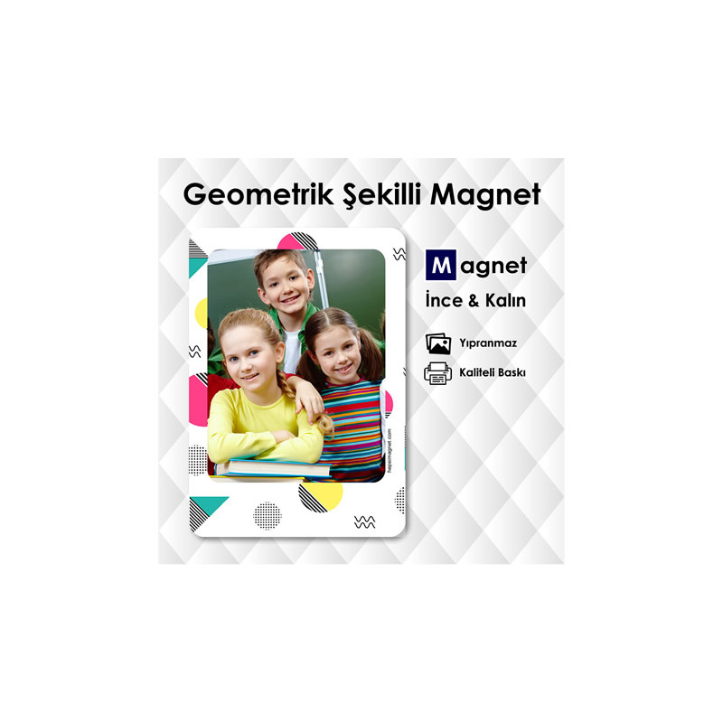 Geometrik Desenli Çerçeveli Resimli Magnet
