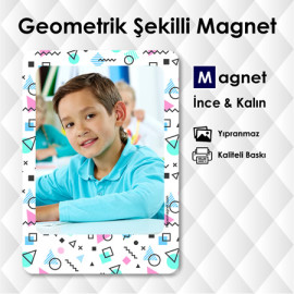 Geometrik Desenli Resimli Mıknatıslı Magnet