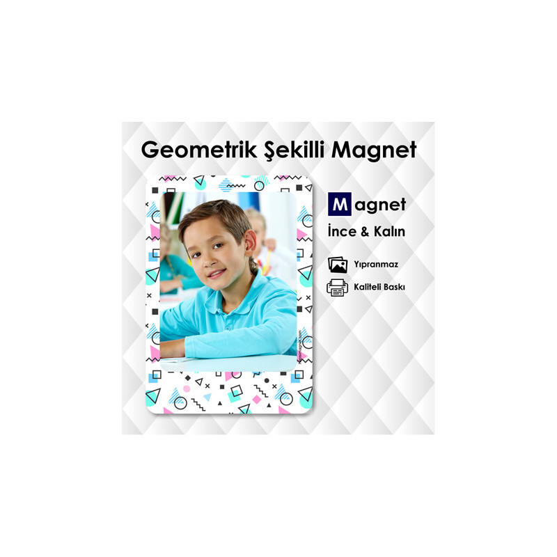 Geometrik Desenli Resimli Mıknatıslı Magnet