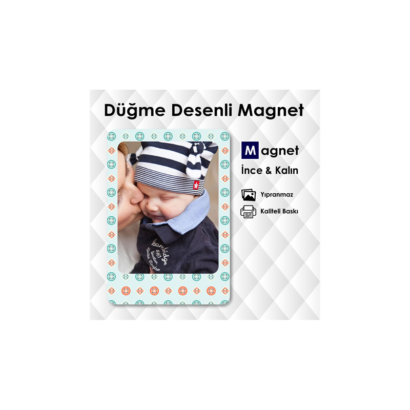 Düğme Desenli Magnet Resim