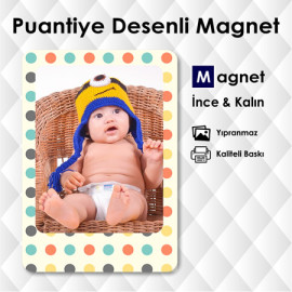 Puantiye Desenli Bebek Magnetleri Resimli Model