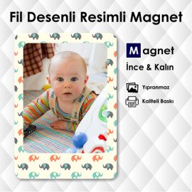 Fil Desenli Buzdolabı Süsü Bebek Magnet