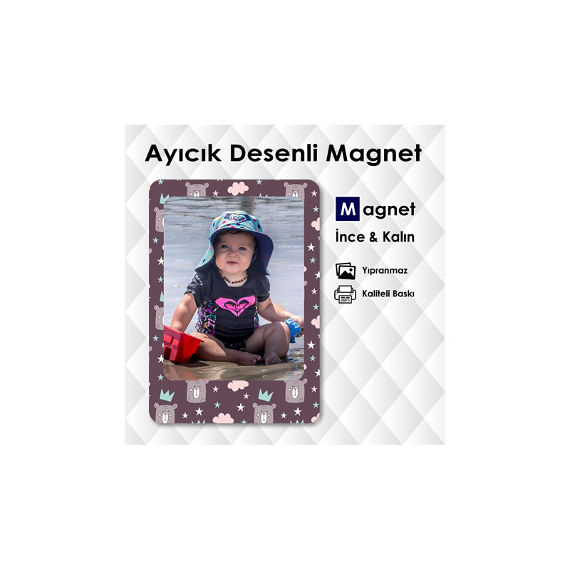 Ayıcıklı Resimli Bebek İçin Buzdolabı Süsleri